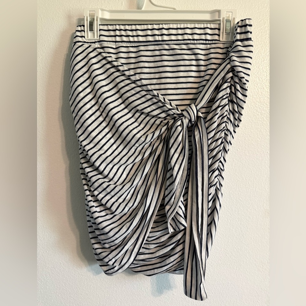 Sundry Navy and White Striped Tie Skirt